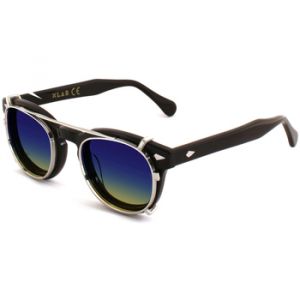 Xlab Unisex Clip-on 02 Argento/Cobalto giallo polarizzato per 8004 stile moscot calibro 48mm S'approvisionner Acétate Argent Cobalt jaune Pantos Polarisé