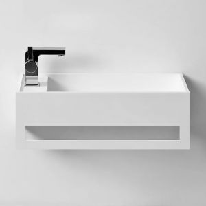 EASY 50 DROITE - Lave-mains suspendu en Solid Surface 50 x 30 x 20(h) cm