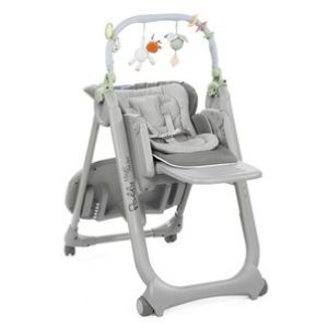 Chicco Chaise Haute Bébé Polly Magic Relax 4 Roues Graphite