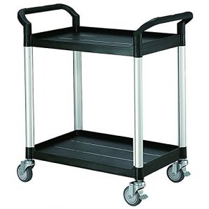 Certeo Chariot universel - 2 tablettes, force 200 kg - L x l x h 850 x 480 x 950 mm, noir