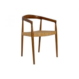 Miliboo Chaise ethnique en teck massif et cannage rotin NEGARA