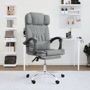 VidaXL 349741 Fauteuil de massage inclinable de bureau Gris clair Tissu