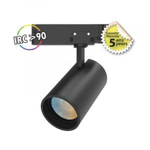 Miidex Vision-El Miidex Lighting Spot LED sur rail, noir 35W 2975/3360/3080 Lm Blanc chaud &agrave; Blanc jour FOCUS CCT II