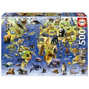 Educa Puzzle 500 pièces : Espèces En Danger D'Extinction