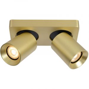 Lucide Spot plafond - 2xGU10 - Or Mat / Laiton nigel