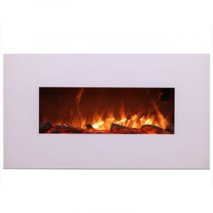 Sined Caminetto Monte Bianco Cheminée Électrique Murale 1500W Blanc