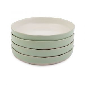 Jamie Oliver Big Love - Bol de céramique marbrée verte et blanche, durable, empilable, set de bols de service, va au lave-vaisselle, au micro-ondes,