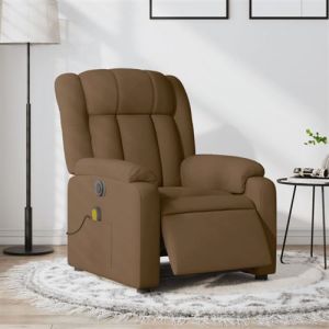 VidaXL Fauteuil de massage, relaxation électrique réglable tissu marron