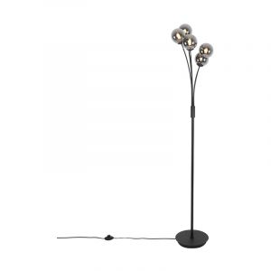 Image de Qazqa Athens - Lampadaire Rustique - 5 lumière - H 1600 mm - Noir - Rustique - Éclairage intérieur - Salon | Chambre | Cuisine | Salle à manger