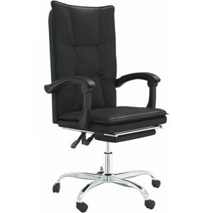vidaXL Fauteuil inclinable de bureau Noir Similicuir