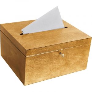 Creative Deco - Boîte Marron Clair pour Enveloppes avec Clé 29 x 25 x 15 cm