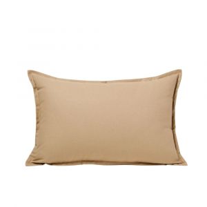 MADURA - Housse de coussin Leolino en Coton lin uni Marron