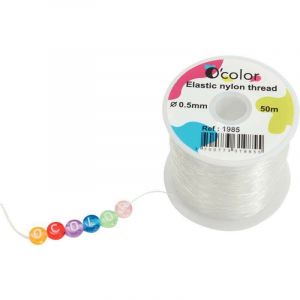 Image de O Color Fil nylon élastique transparent - Bobine de 50m - diam 0.5mm.