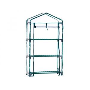 Gardiun Serre de Jardin PVC/Acero Leaf I 3 &Eacute;tag&egrave;res 69x49x130 cm Vert Fermeture Glissi&egrave;re