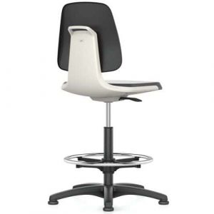 Chaises Labsit 3 Blanc Plastique-cuir,avec pieds