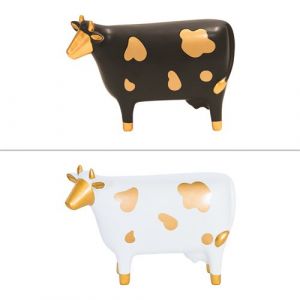 Table passion Statue : Vache hauteur 23 cm en céramique (1 modèle aléatoire) - Multicolore - Céramique