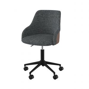 Rendez-vous D&eacute;co - Chaise de bureau Ninon en tissu gris - Gris