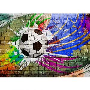 Runa art Papier Peint Intissé Tapisserie Football Graffiti 396x280 cm (11,1 M2) - 9 Bandes Faciles à Coller 9021012c