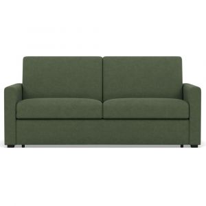 Canapé droit convertible 3 places en tissu vert