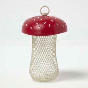 Mangeoire pour oiseaux ext&eacute;rieur pour graines Champignon - Homescapes