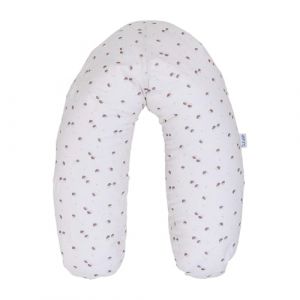 Tin&eacute;o Coussin De Maternit&eacute;, Coussin d'allaitement, Coussin de Grossesse, Multifonction 2 en 1, Soulager, D&eacute;houssable, Fabriqu&eacute; en France, 78x44cm (Jersey Ecru/H&eacute;rissons)