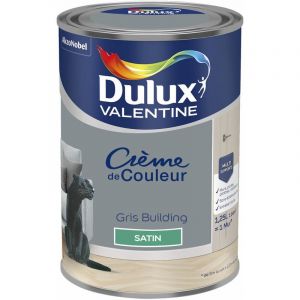 Image de Dulux Valentine Peinture Crème De Couleur Satin Gris Building 1,25 L - Gris Building