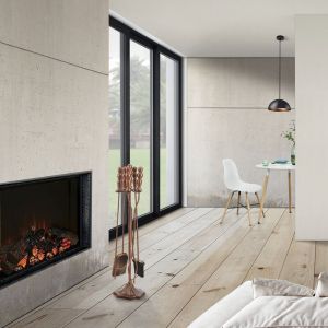 Serviteur de c minée Dovre avec balai pelle pince tisonnier bronze [en casa]