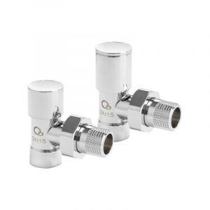Diam PACK jeu 2 vannes de radiateur 1/2 coudée Chromée