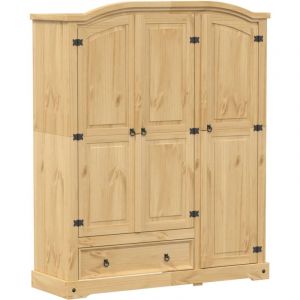 VidaXL Garde-robe Corona 151,5x52x186 cm bois de pin massif, armoire de rangement, organisateur de garde-robe, armoire, placard, garde-robe de chambre