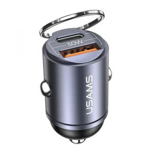 Usams Chargeur mural en acier Power Delivery USB-C/USB-A 30 W