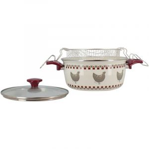 Menastyl Friteuse en acier émaillé 24cm, GALLINA
