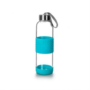 Image de Ibili BOUTEILLE EN VERRE ET SILICONE SKY 0.5L BLUE