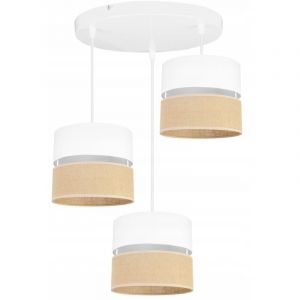 Lampe Suspendu Plafond Lustre Abat-Jour 20 Cm Blanc