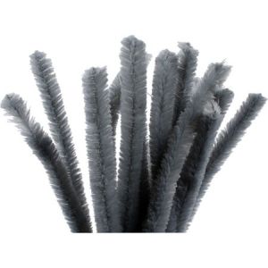 Creotime Fil chenille - Gris - 15 mm x 30 cm - 15 pcs