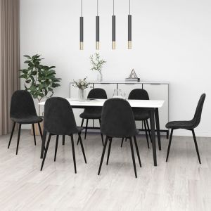 VidaXL Chaises De Salle ¿¿ Manger 6 Pcs Noir Velours