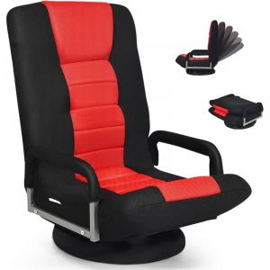 Fauteuil de relaxion pliable pivotante rouge 85x75x55cm