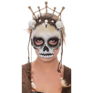 Ruedelafete Masque Tête de mort Vaudou noir/ivoire