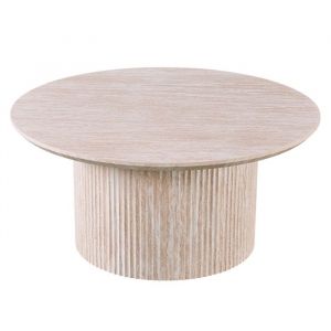 LAGOS - Table basse ronde couleur travertin D80 cm