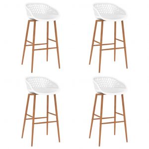 VidaXL Chaises de bar 4 pcs Blanc Modèle 2