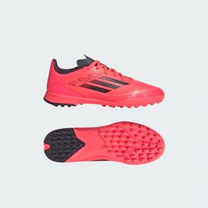 Adidas F50 League TF Vivid Horizon - Turbo/Aurora Black/Argent&eacute; Enfant - Stabilis&eacute; (TF), pointure 37⅓ - ['Rouge'] - Taille 37⅓