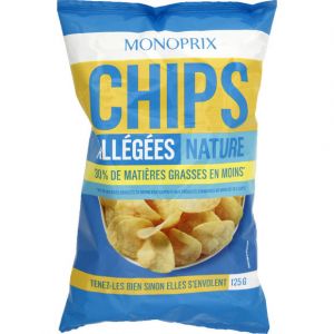 Monoprix Chips allégées nature - Le sachet de 125g