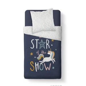 Today Parure Enfant Bleue 140X200 Imprimé STAR