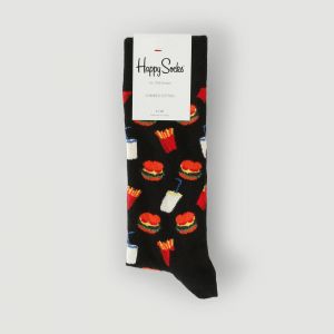 Happy socks Hamburger - Chaussettes multifonctions taille 41-46, noir