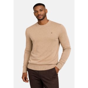 Tommy Jeans TJM Slim ESS Sweater EXT DM0DM21787 Pull pour Homme, Beige (Gulf Sand), M, Beige (Sable du golfe), M