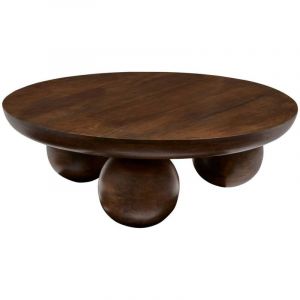 Atmosphera Table basse Abekas bois de manguier 90x90x30cm cr&eacute;ateur d'int&eacute;rieur