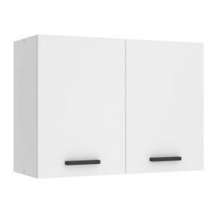 BELINI Meuble Haut Cuisine SG80, Mural, Rangements, 2 Portes, T: 29,6x80x58 cm, Armoire Murale avec Poignée en Métal, blanc mat