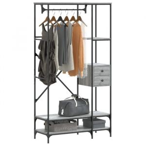 VidaXL Porte-vêtements avec étagères sonoma gris bois d'ingénierie Grey sonoma
