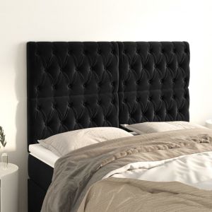 VidaXL Têtes de lit 4 pcs Noir 80x7x78/88 cm Velours