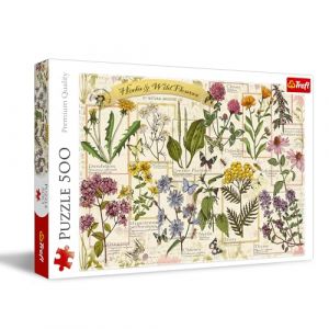 Trefl Herbier : Herbes médicinales 500 Pièces DIY avec Image Rétro, Plantes, Divertissement créatif, Loisir, Puzzle Classiques pour Les Adultes et Les Enfants à partir de 10 Ans, 37478, Multicolour