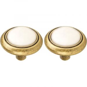 Cyclingcolors 2x bouton de tiroir finition laiton porcelaine c&eacute;ramique 32 mm meuble vintage antique style porte poign&eacute;e commode armoire maison avec vis